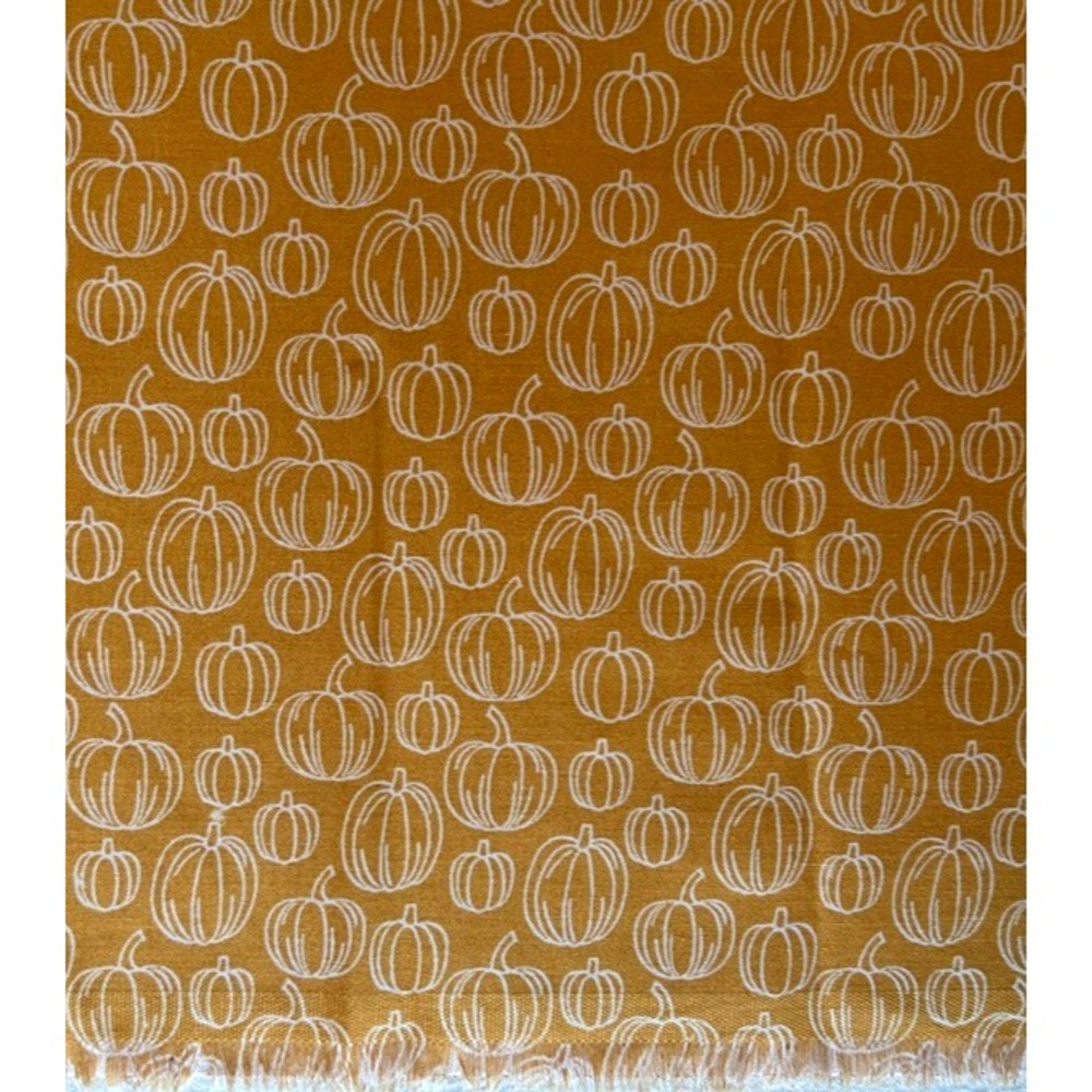 Fabric - OOP Pumpkins White Pencil Sketch on Golden Orange 2 yards x 44" W